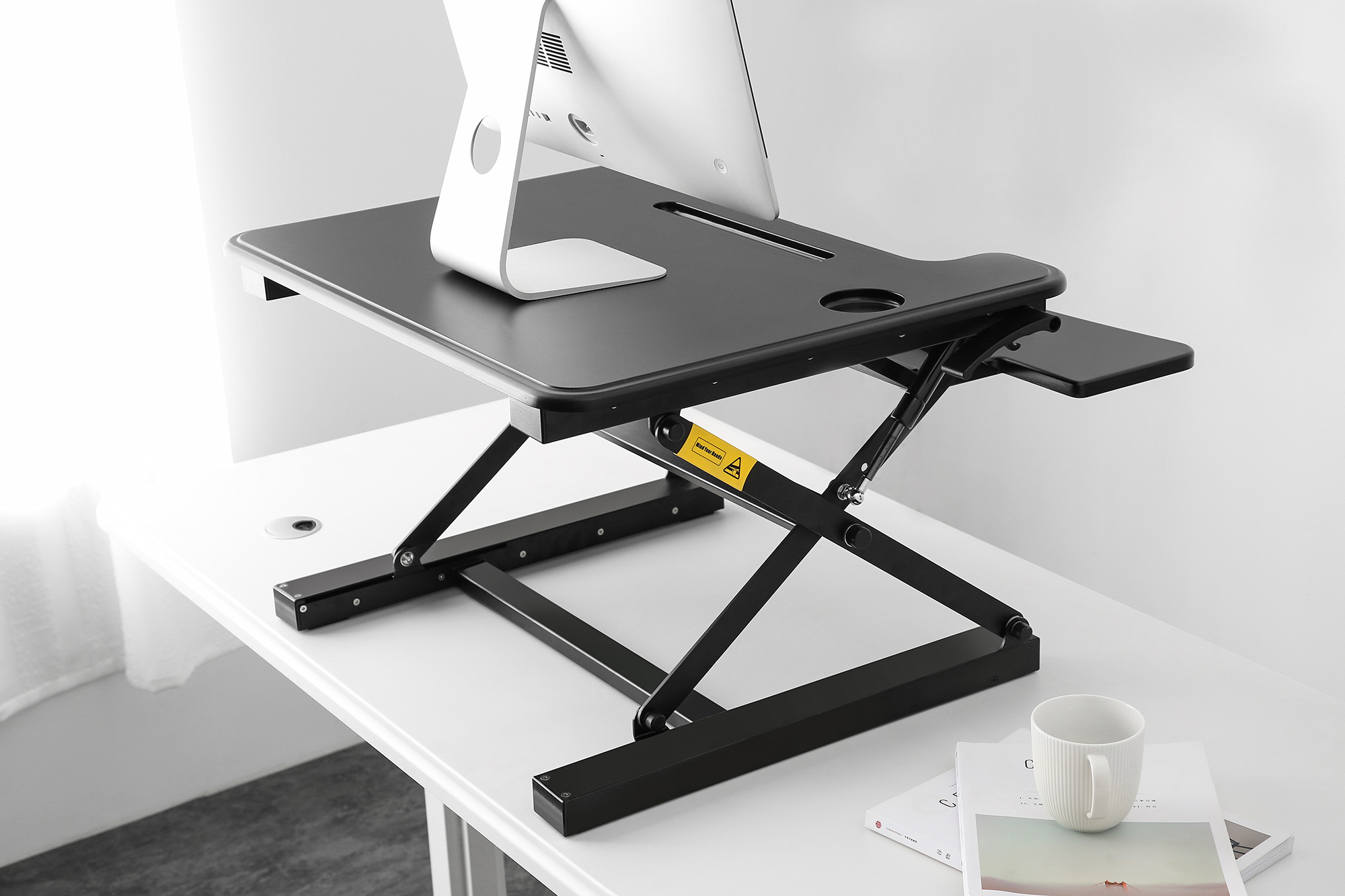 M02-2 Standing Desk Riser with Deep Keyboard Tray for Laptop